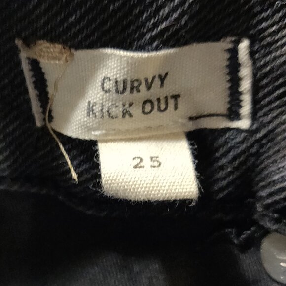 Madewell Black Curvy Kick Out Jeans SIZE 25 - Picture 2 of 6